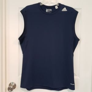 Adidas Navy Climalite Techfit Base Layer Compression Top 2XL Stretch Muscle Tank